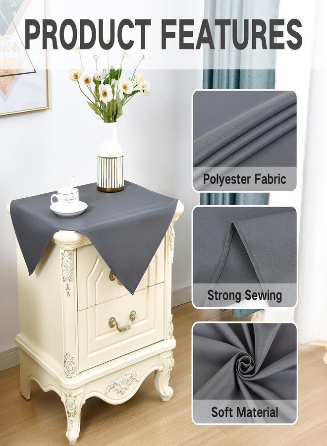 Nacuci Small Square Tablecloth 24x24 Inch Washable Polyester Side Table Cloth Solid Grey Heavy Duty End Table Cover for Dining Home Party - Image 5